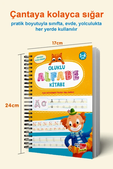 Alfabe Yazı Kitabı Sihirli Uçan Kalemli Oluklu (KABARTMALI) | Yazmayı Kolayca Öğreten Kitap - 4