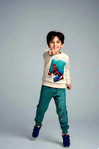 Örümcek Adam Yeşil Renk Erkek Çocuk Eşofman Takım - Resim 2