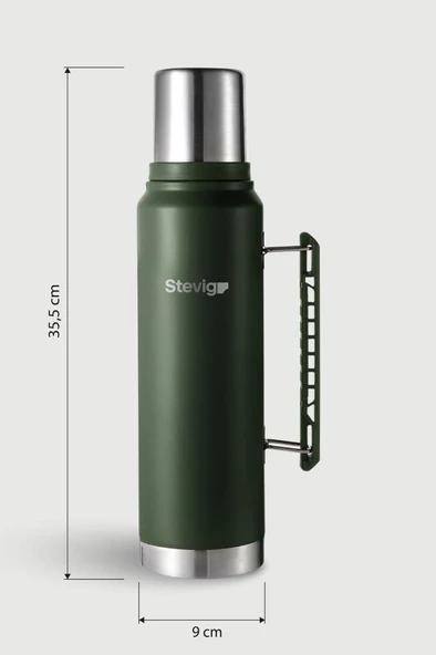 Stevig 1 Camper Klasik Kulplu Sızdırmaz Çelik Termos 1.2 LT ST-254 - Resim 8