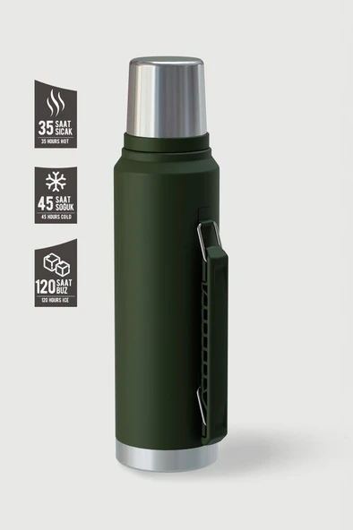 Stevig 1 Camper Klasik Kulplu Sızdırmaz Çelik Termos 1.2 LT ST-254 - Resim 2