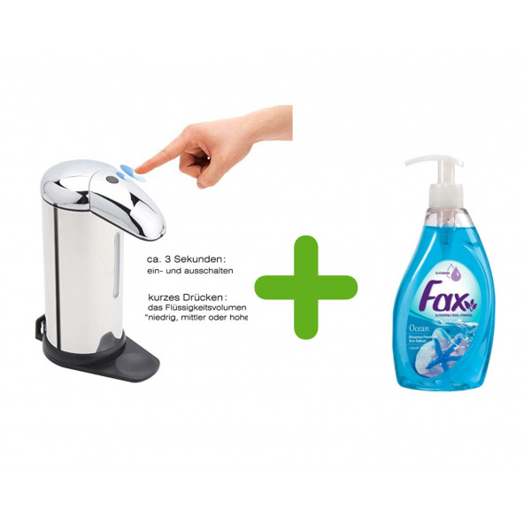 SIA-BOSP001 SENSÖRLÜ FOTOSELLİ SIVI SABUNLUK 14X10X22CM VE 1 ADET 400 ML SIVI SABUN OKYANUS KOKULU - 6