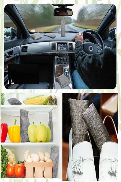 2 Li  Koku Emici Karbon Ayakkabı Koku   Ev Araba Çekmece Çanta Buzdolabı Mutfak Duman Emici - 2