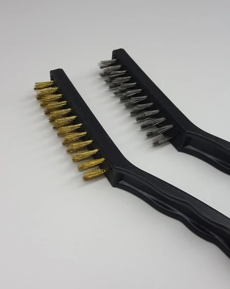 Dev Boy 2Li Detay Temizlik Fırça Seti  Araba Mutfak Ocak  Fayans Temizlik Fırça (ÇelikBakır) - 2