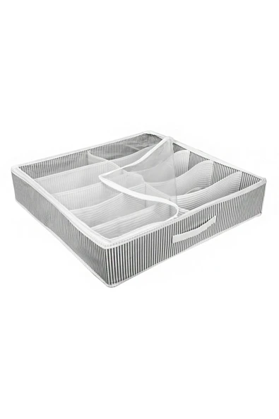 Ayakkabı Saklama Çantası 12 Bölmeli Shoes Under Ayakkabı Hurcu Siyah Beyaz - 2