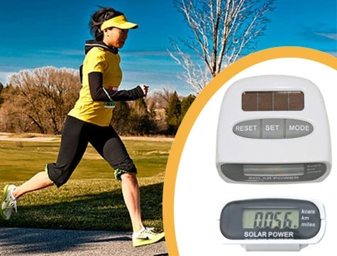 Güneş Enerjili Pedometre ve Kri Ölçer Adımsayar ürün görseli