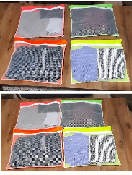 4 Adet 4 Renk Bavul İçi Düzenleyici  Fermuarlı Valiz Organizeri