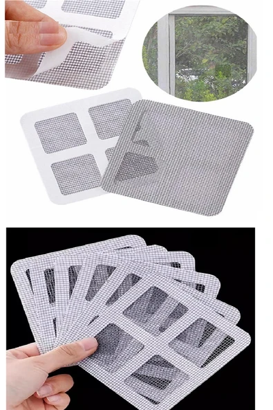 15 Adet Yapışkanlı Kesilerek Kullanılabilir Yırtık KapıPencere Sinekliği Onarım Tamir Bandı - 2