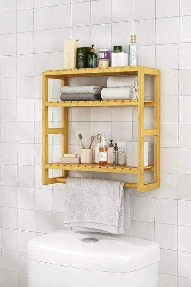 Digithome Bambu Mini 8 Form Organizer Mutfak ve Banyo Düzenleyici Askılı Duvar Rafı Havluluk DB-0028