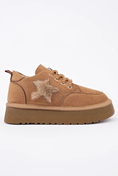 Muggo TRUNKS Kalın Taban Bağcıklı Yıldız Detaylı Çocuk Kışlık Sneaker Spor Ayakkabı - 10