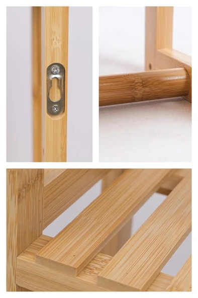 Digithome Bambu Mini 8 Form Organizer Mutfak ve Banyo Düzenleyici Askılı Duvar Rafı Havluluk DB-0028 - 6