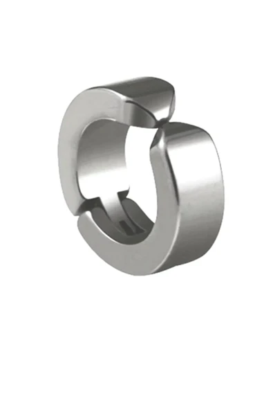 Erkek Küpesi  1 Adet Çelik Kıstırmalı Küpe Paslanmaz Atmaz Çelik Gümüş Renk Küpe ürün görseli