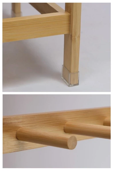 Digithome Bambu Aynalı 2 Çekmeceli Banyo Düzenleyici 2 Raflı Şifonyer Makyaj Organizeri DB-0035 - Resim 6