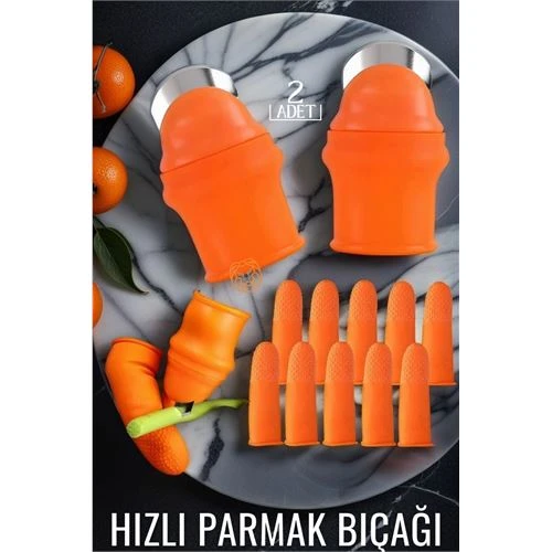 Hızlı Parmak Bıçağı Başparmak Sebze Kesici 2 li set ürün görseli 1