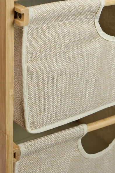 Digithome Bambu 1 Raflı 3 Çekmeceli Banyo Düzenleyici Çekmeceli Dolap Komodin DB-0039 - 5