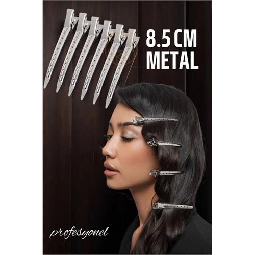 Saç Klipsi Metal Toka Profesyonel 6 Adet ürün görseli