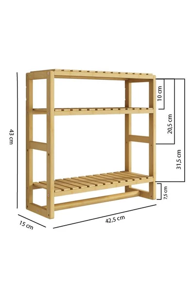 Digithome Bambu Mini 8 Form Organizer Mutfak ve Banyo Düzenleyici Askılı Duvar Rafı Havluluk DB-0028 - 7