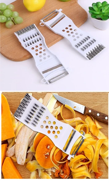 Rende Soyacak 5 Fonksiyonlu Sebze Meyve Soyucu Patates Havuç Salatalık Zencefil Doğrayıcı - Resim 2