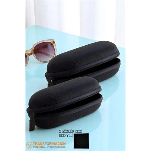 Kumaş Kaplı Gözlük Kabı Gözlük Koruma Kılıfı 2 li SET