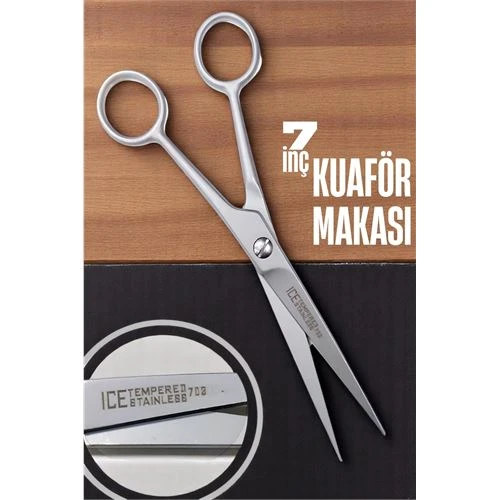 Ice Tempered 702 Berber Kuaför Makası Saç Kesim Makası Bıyık Sakal Makası Kuaför ekipmanları 17 cm ürün görseli
