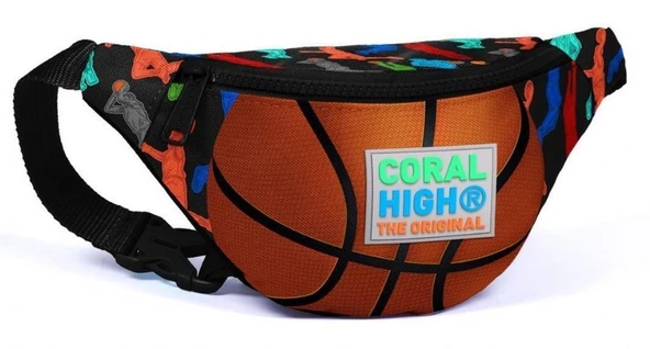 Coral High Basketbol Baskılı Erkek Çocuk Bel Çantası ürün görseli
