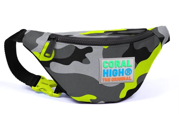 Coral High Kids Bel Çantası Kamuflaj Desenli - Yeşil - Gri - Erkek Çocuk 22587 - 1