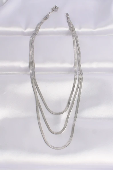 316L Çelik İtalyan Zincir Gümüş Renk Çoklu Ke - 2