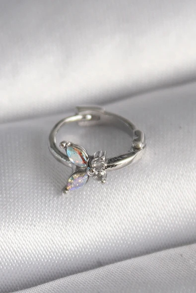 316L Çelik Gümüş Renk Zirkon Taşlı  Model Tragus Piercing