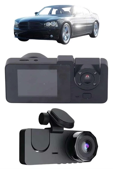 Gece Görüşlü DVR 3 Lensli Araç İçi Sürüş Kamerası Video Kaydedici ürün görseli