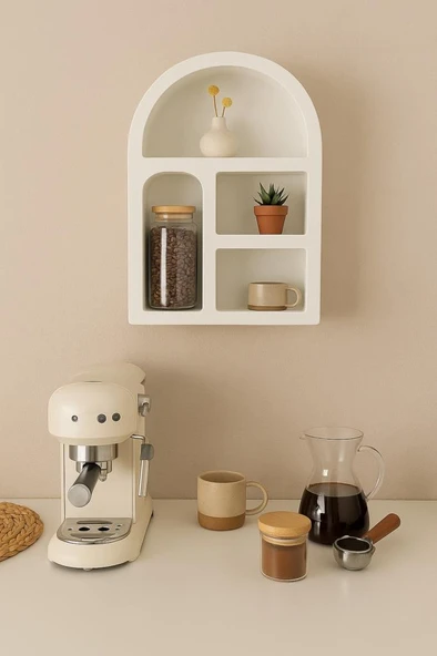 Mien Ahşap Duvara Monte Edilebilen Katlı Mutfak Rafı – Kupa ve Kavanoz Düzenleyici - Resim 3