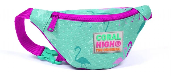 Coral High Kids Bel Çantası Flamingo Desenli -Yeşil - Kız Çocuk 22571 ürün görseli