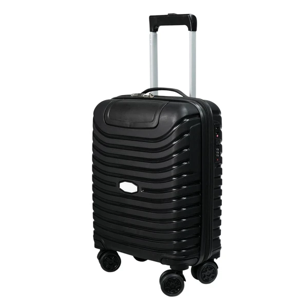 PP Underseat Küçük Boy Siyah Valiz 46x34x19 cm | 4 Tekerlek | Şifreli Kilit - Resim 7