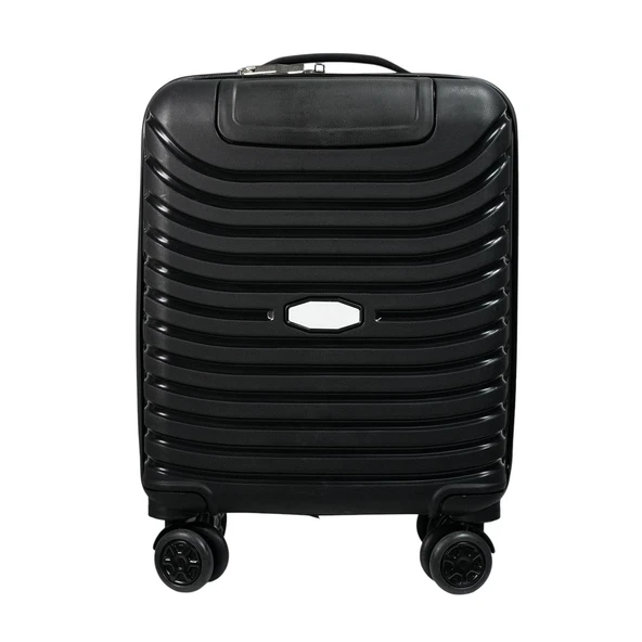 PP Underseat Küçük Boy Siyah Valiz 46x34x19 cm | 4 Tekerlek | Şifreli Kilit - Resim 8