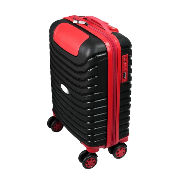 PP Underseat Küçük Boy Siyah-Kırmızı Valiz 46x34x19 cm | 4 Tekerlek | Şifreli Kilit - 4