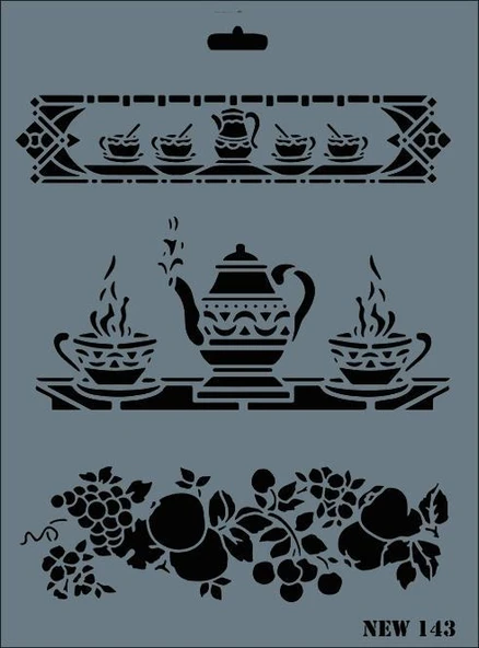 Rich New Seri N143 Stencil 35x25 cm