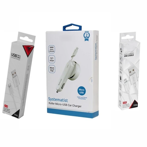 PDATeknoloji 3.1A Micro USB Araç Şarj Aleti Kırılmaz Kablo+Lightning Kablo+Type-C Kablo - 2