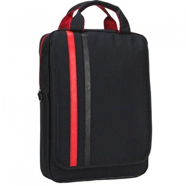 Unisex Siyah 15,6 Kırmızı Çizgili Laptop Bölmeli Sırt Çantası