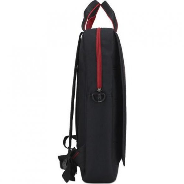 Unisex Siyah 15,6 Kırmızı Çizgili Laptop Bölmeli Sırt Çantası - 4