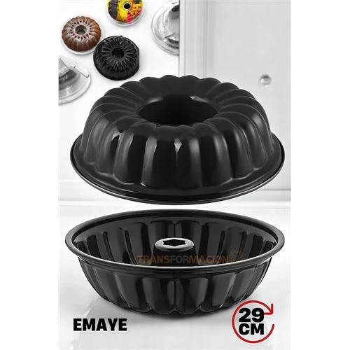 Emaye Kek Kalıbı  Yapışmaz Siyah Emaye Kek Kalıbı 29 CM ürün görseli 1