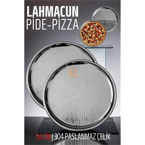 Lahmacun Pizza Pide Pişirme Tepsisi 36 CM 2 li SET