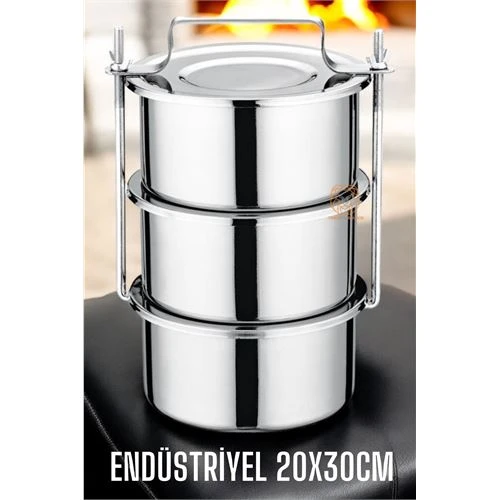 Sefer Tası Endüstriyel Yemek Kabı 430 Paslanmaz Çelik  XXL 20X10 CM ürün görseli 1