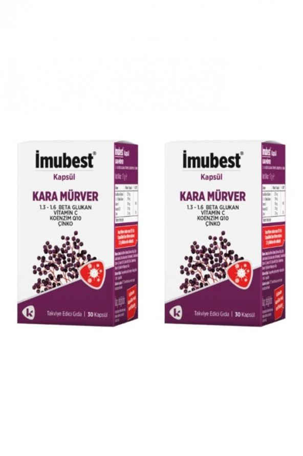 İmubest Kara Mürver 30 Kapsül 2'Li PAKET (SKT:10/2023)