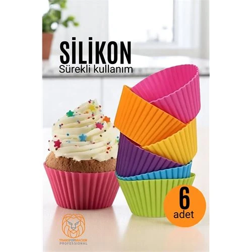 Silikon Muffin Kalıbı Sürekli Kullanım Muffin Kek Kalıbı 6 ADET