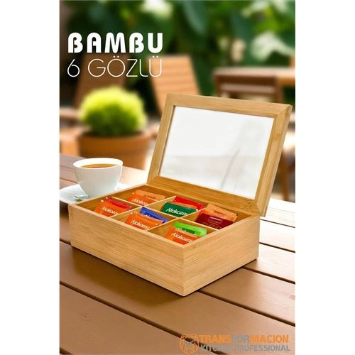 Poşet Çay Kutusu Ahşap Sallama Çay Organizer Kahve Şeker Aksesuar Kutusu