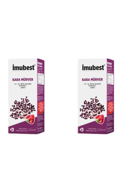 İmubest Kara Mürver Şurup 150 Ml 2'Li PAKET (SKT:02/2026) ürün görseli 1