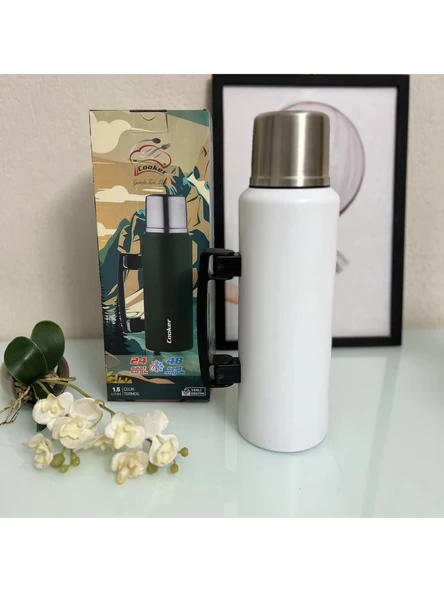 Cooker 1.5 Lt Kulplu Paslanmaz Çelik Termos Bej - Resim 7