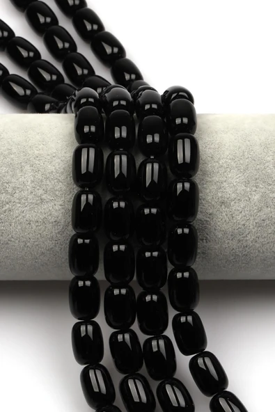 Siyah Akik Doğaltaş Dizi 10 x 14 mm Kapsül Kesim ürün görseli