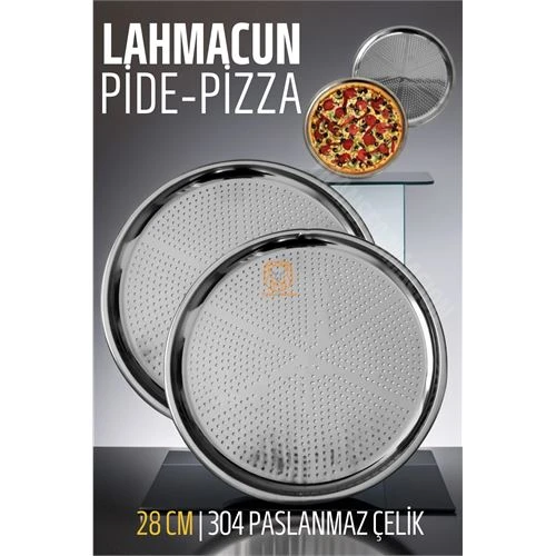 Lahmacun Pizza Pide Pişirme Tepsisi 28 CM 2 li SET ürün görseli 1