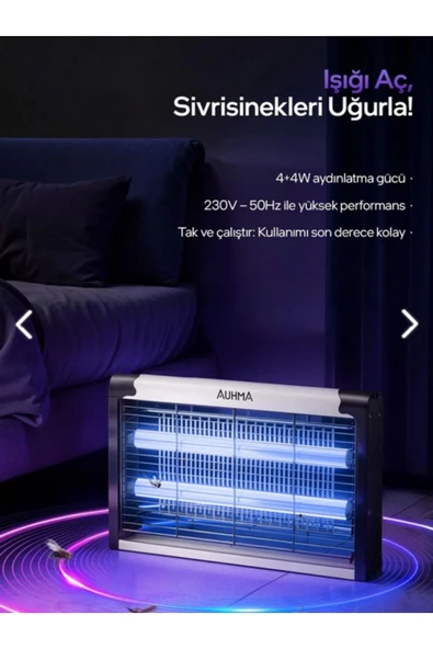 4+4W Ev Kamp Asılabilir UV Işıklı Elektrikli Sivrisinek Öldürücü Sinek Öldürücü Kovucu Sineksavar - 2