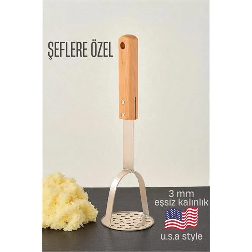 Patates Ezici 3 mm Kalınlık 304 Paslanmaz Çelik Havuç Muz Avokado Ezici ürün görseli 1