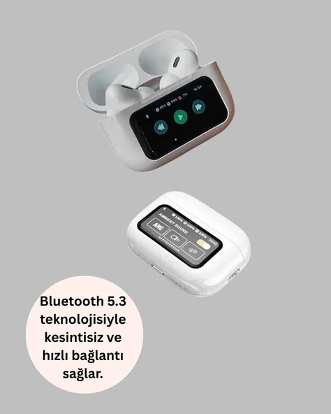 Dokunmatik Ekranlı Bluetooth Kulaklık ANC Gürültü Önleme Suya Dayanıklı - Resim 3